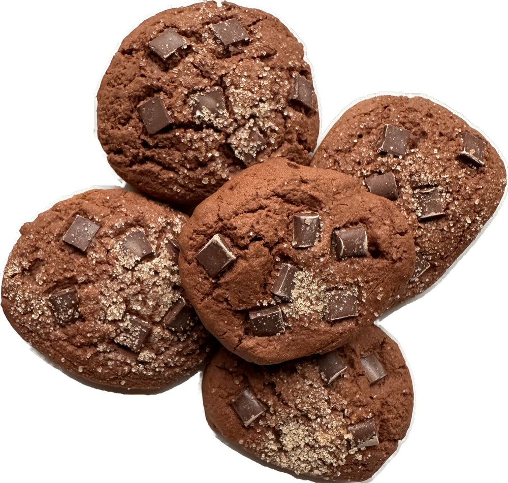 Cookies al cioccolato 200 g Lorenzo Durizzi su sfondo bianco